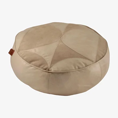 Wolf & Badger Lollobrigida Leather Pouf Grey Catwalk Original