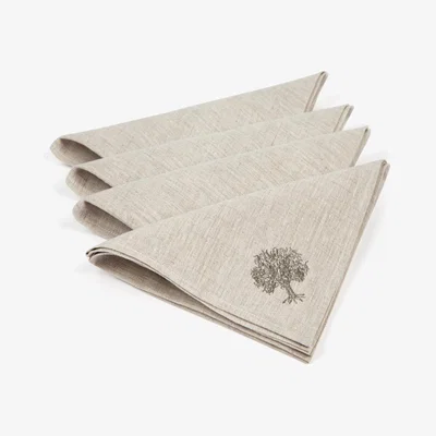 Wolf & Badger Neutrals Tree Of Life Natural Napkins Irish Linen House