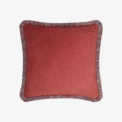 Wolf & Badger Happy Pillow Laos Brick Red Cushions Lo Decor
