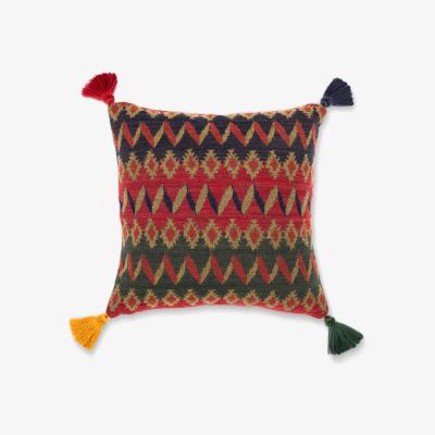 Wolf & Badger Red / Green / Blue Cortina Square Cushion By Mindthegap