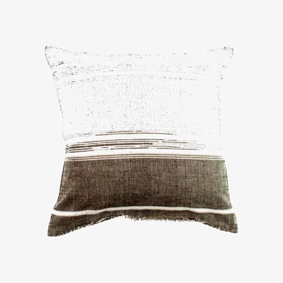 Wolf & Badger Aden Throw Pillow Cover Grey With Natural One Size Acacia Creations