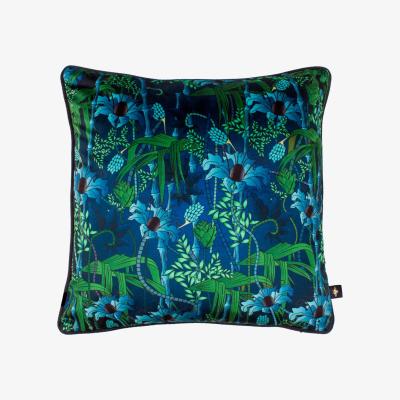 Wolf & Badger Green / Blue Electric Lagoon Blue Velvet Cushion- Small The Curious Department