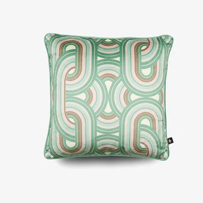 Wolf & Badger Blue / Green Rebel Knit Tourmaline Velvet Cushion The Curious Department