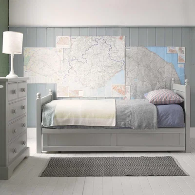 Barker and Stonehouse Pippin Small Double Bed With Trundle, Grey | Barker & Stonehouse