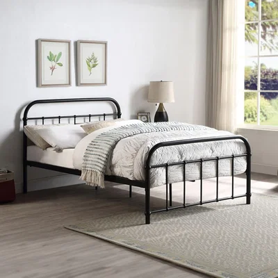 The Range Tewin Vintage Hospital Style Metal Bed Frame - White / Small Double