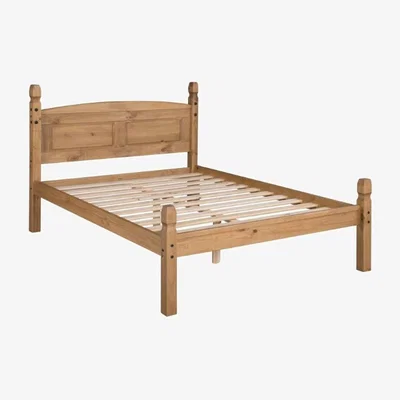 The Range Corona Small Double Low Foot End Bed Frame - Antique Wax