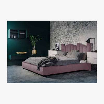 The Range Greta Upholstered Plush Velvet Bed Frame - Pink / Small Double