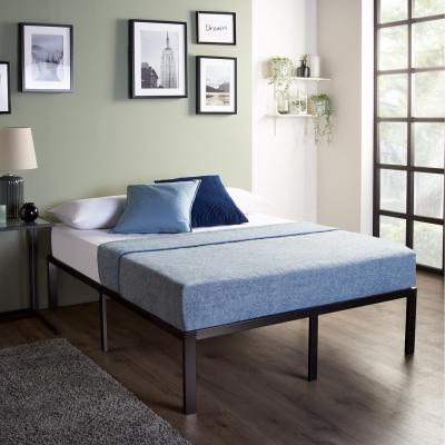 The Range Raised Platform Bed Frame with Hybrid Mattress - Black / Small Double