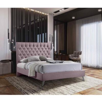 The Range Anna Contemporary Plush Velvet Bed Frame   - Pink / Small Double