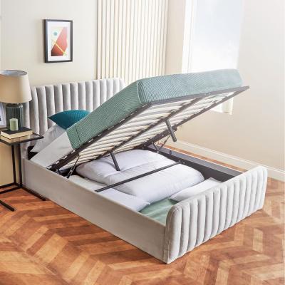 The Range Lined Ottoman Storage Bed With Hybrid Mattress - Grey / Small Double