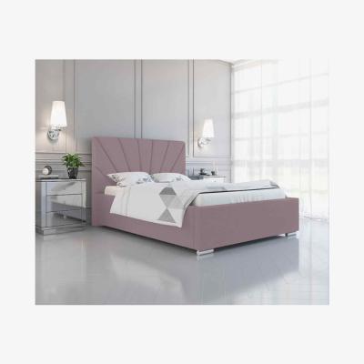 The Range Khris Upholstered Plush Velvet Bed Frame - Pink / Small Double