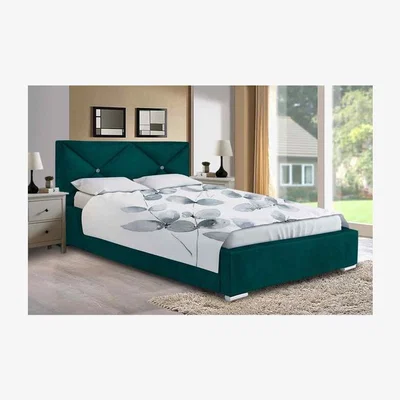 The Range Mia Upholstered Plush Velvet Bed Frame - Green / Small Double