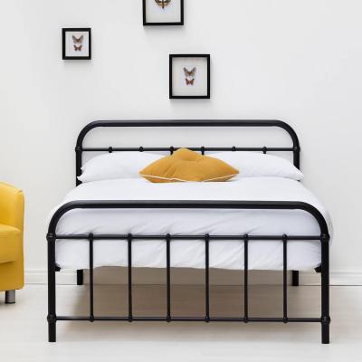 The Range Henley Victorian Hospital Style Black Metal Bed Frame - Black / Small Double