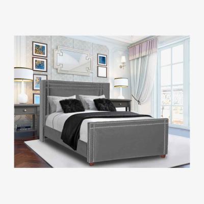 The Range Charlie Upholstered Plush Velvet Bed Frame - Grey / Small Double