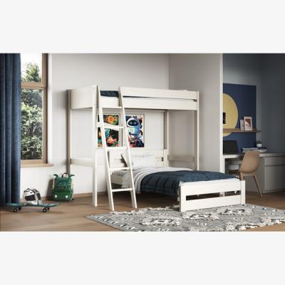 The Range Tera High Sleeper With L Shaped Small Double Bed White  - White