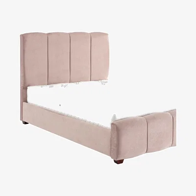 The Range Chloe Panel Luxury Crushed Velvet Upholstered Bed Frame - Lilac / Small Double