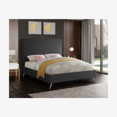 The Range Jean Upholstered Plush Velvet Bed Frame   - Steel / Small Double