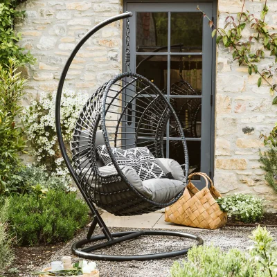 Barker and Stonehouse Castello Hanging Chair, Black | Barker & Stonehouse