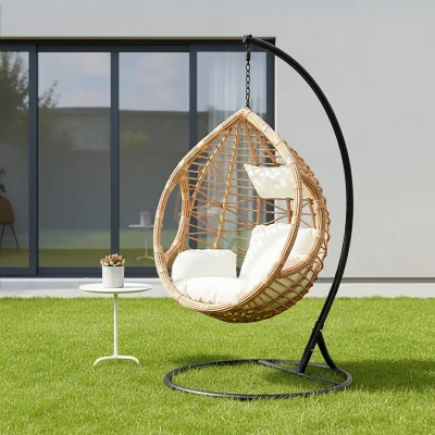 The Range Goa Natural Rattan Effect Hanging Chair - Brown