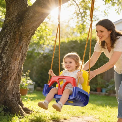 The Range Outsunny 3 in 1 Kids Swing Seat with Safety Belt Adjustable Rope - Blue