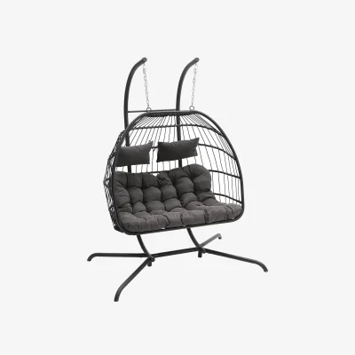 The Range Outdoor 2 Seater Hanging Egg Chair - Dark Grey