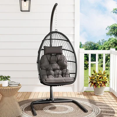 The Range Lifeideas Foldable Single-Seater Hanging Chair - Black