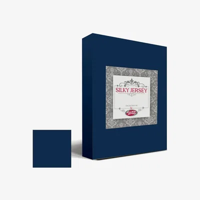 The Range Silky Jersey Fitted Bedsheet Queen - Navy