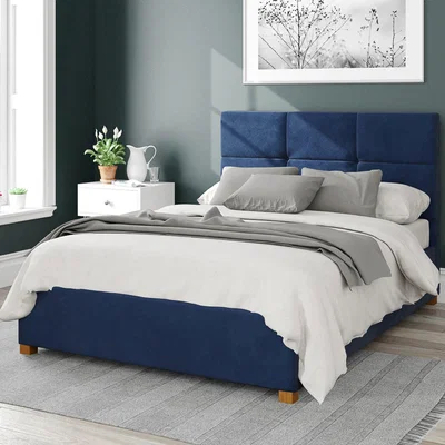 Dunelm Caine Plush Velvet Ottoman Bed Frame Navy