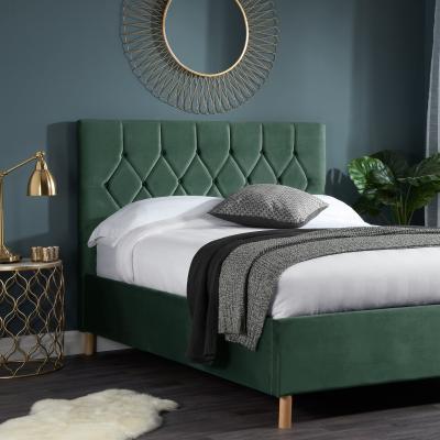 Dunelm Loxley Velvet Ottoman Bed Loxley Green