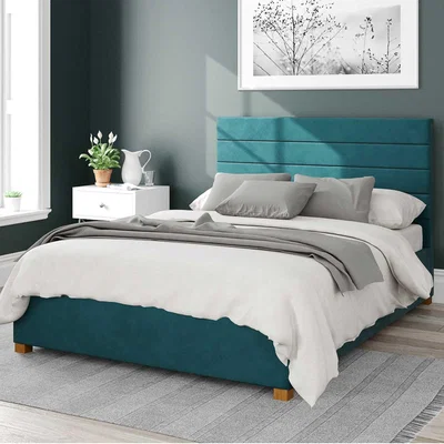 Dunelm Kelly Plush Velvet Ottoman Bed Frame Emerald