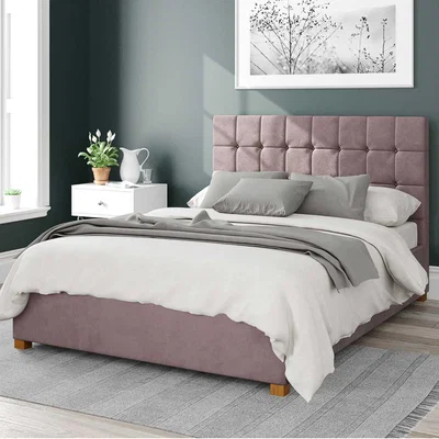 Dunelm Sinatra Plush Velvet Ottoman Bed Blush (Pink)