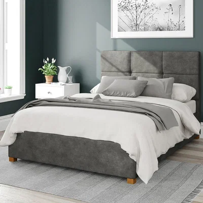 Dunelm Caine Kimyo Linen Ottoman Bed Frame Dark Grey