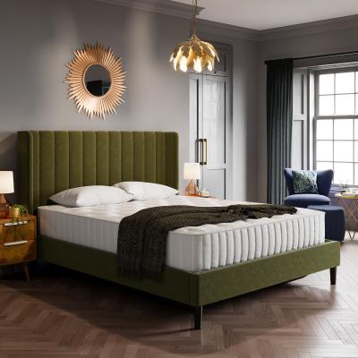Dunelm Alara Pleated Velvet Ottoman Bed Olive
