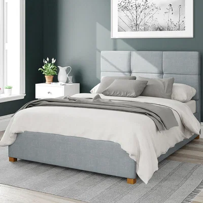 Dunelm Caine Malham Weave Ottoman Bed Frame Sky