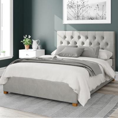 Dunelm Olivier Plush Velvet Ottoman Bed Silver