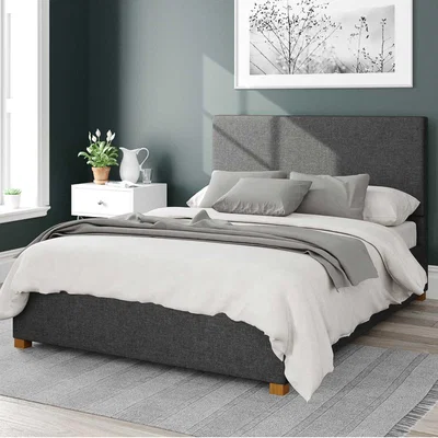 Dunelm Garland Saxon Twill Ottoman Bed Charcoal