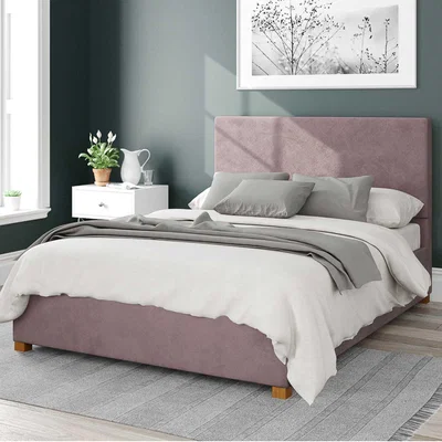 Dunelm Garland Plush Velvet Ottoman Bed Blush (Pink)