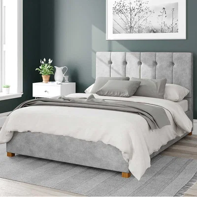 Dunelm Hepburn Kimyo Linen Ottoman Bed Frame Silver