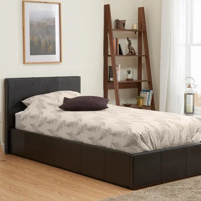 Dunelm Berlin Faux Leather Ottoman Bed Frame Dark Brown