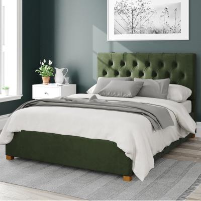 Dunelm Olivier Plush Velvet Ottoman Bed Forest (Green)