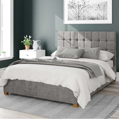 Dunelm Sinatra Firenze Velour Ottoman Bed Silver