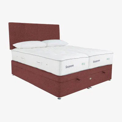 Furniture Village Sleepeezee - Natural Touch 3000 Zip and Link End Ottoman Divan Set - Red