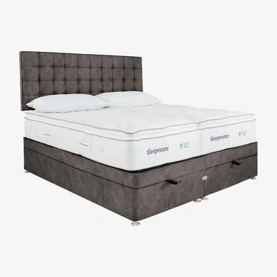 Furniture Village Sleepeezee - Natural Touch 2000 Pillowtop Zip and Link End Ottoman Divan Set - Brown