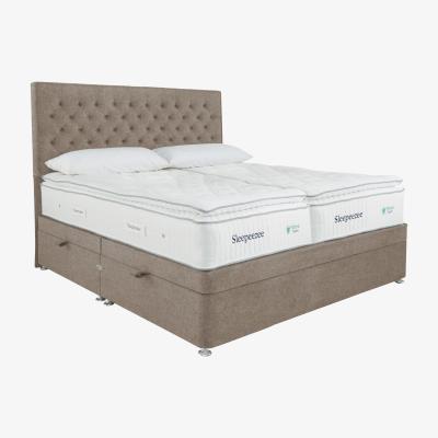 Furniture Village Sleepeezee - Natural Touch 3000 Pillowtop Zip and Link Side Ottoman Divan Set - Brown