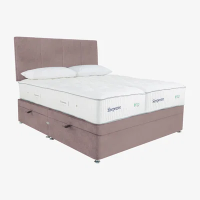 Furniture Village Sleepeezee - Natural Touch 3000 Zip and Link Side Ottoman Divan Set - Pink