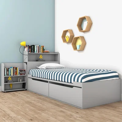Furniture123 Sloan Grey Cabin Bed with Storage Headboard and Underbed Drawers