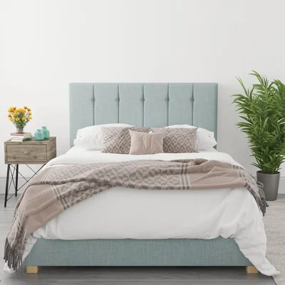 Furniture123 Pimilico Double Ottoman Bed in Sky Blue Fabric