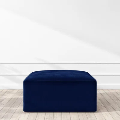 Furniture123 Hendrix Navy Velvet Ottoman