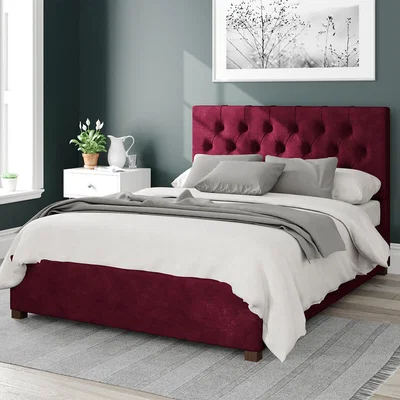 La Redoute Diamond Button Headboard Design Linen Ottoman Storage Bed