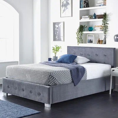 La Redoute Classic Side Lift Velvet Ottoman Storage Bed